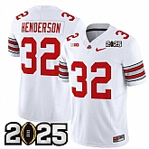 Men's Ohio State Buckeyes #32 TreVeyon Henderson White 2025 CFP Final Patch F.U.S.E. Vapor Limited Stitched Football Jersey,baseball caps,new era cap wholesale,wholesale hats
